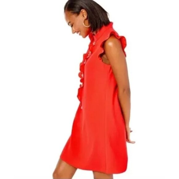 Lilly Pulitzer Adalee Shift Dress Ruby Red Pearl Accents Size 14 NWT - Picture 3 of 9